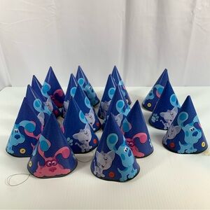 Blues Clues Birthday Cone Party Hats Vintage 2000 Hallmark Viacom Lot of 17 Hats